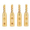 4pcs BFA Banana Plug Brass Gold Plated Open Screw Speaker Wire Connectors for 7mm Cable Diameter
