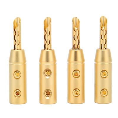 4 шт. BFA Banana Plug, латунные позолоченные открытые винтовые разъемы для акустических проводов для кабеля диаметром 7 мм
