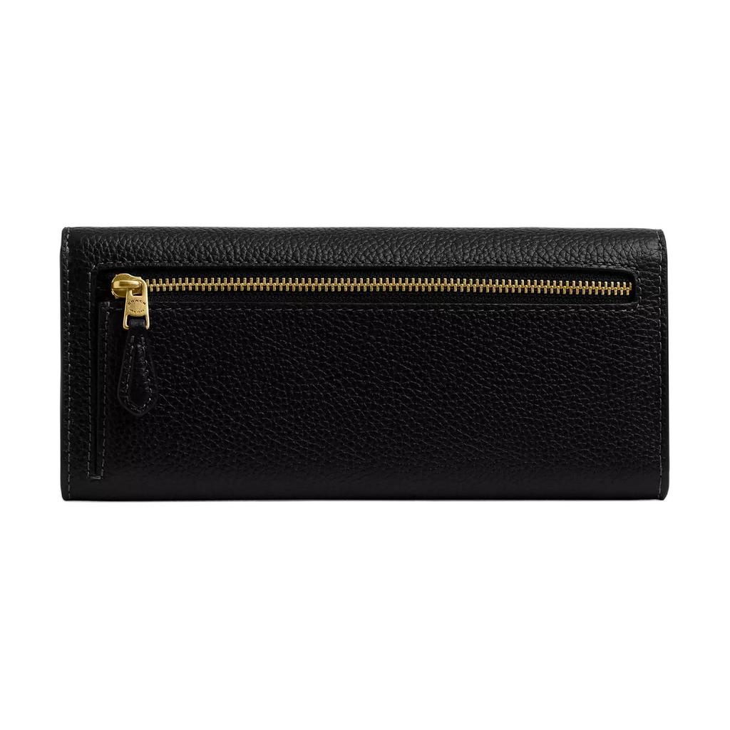 Coach Мира 19 Длинный Классический Кожаный Кошелек Женский кошелек Черный CAO17-B4BK
