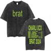 Charli Xcx Crash Album Graphic Print TShirt Unisex Women Vintage Washed Oneck Cotton Summer Gothic YK Loose Casual Oversized Tee
