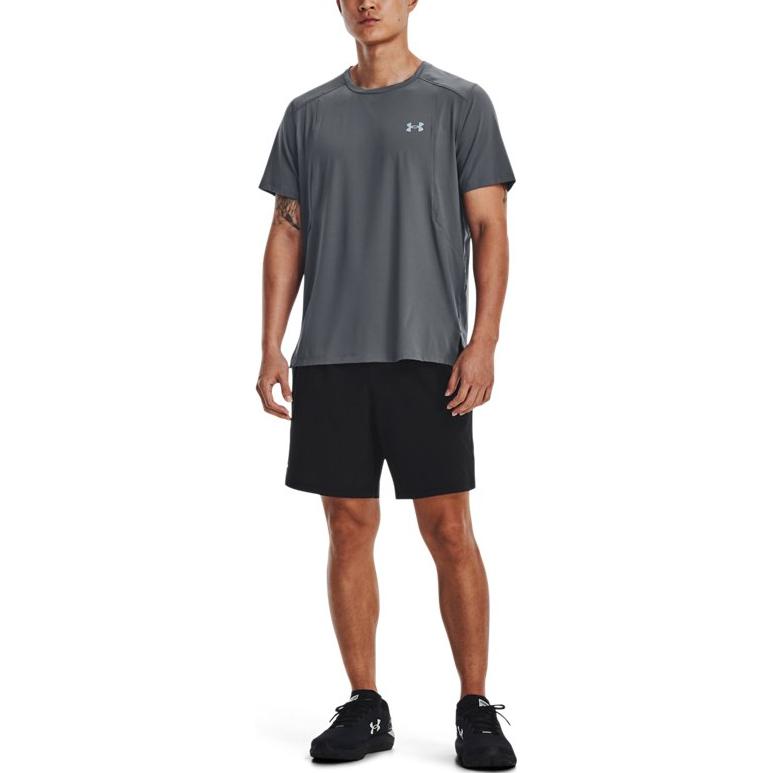Under Armour Прямые шорты с однотонным принтом и маленьким логотипом Мужские брюки Черные 1370999-002