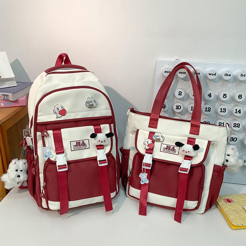 Детские школьные ранцы Ученики начальной школы Девочки Ученики средней школы Большая вместимость Высокий внешний вид Рюкзак из двух частей