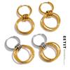 Distinctive Stainless Steel Double Round Drop Daily Earrings for All Occasions Tarnish Resistant Versatile Trendy Jewelry