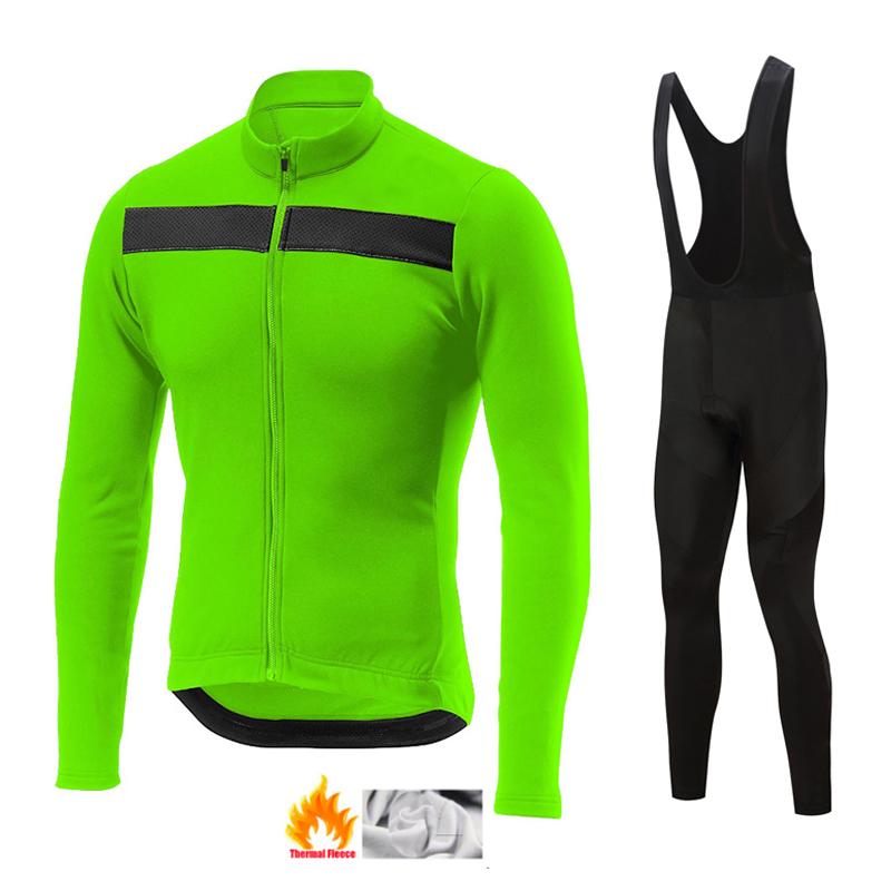 Team Men's Winter Thermal Fleece Cycling Long Sleeve MTB Bicycle Warm Riding Jersey Set Road Bicycle Riding Outdoor Clothing