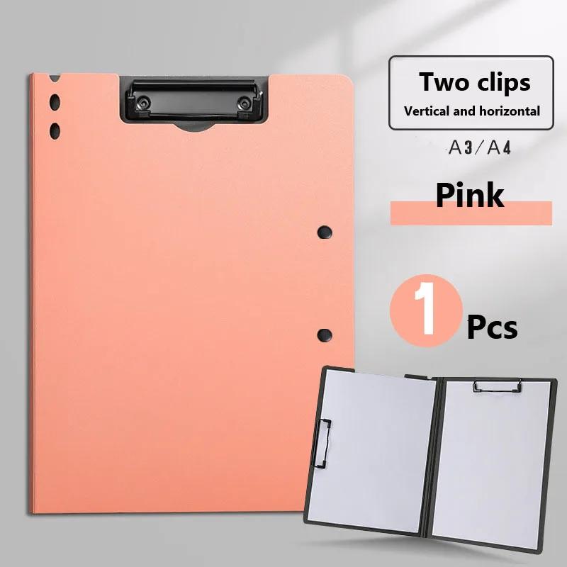 Утолщенная папка для файлов с двойным зажимом и блокнотом для письма, офисные многофункциональные органайзеры из полипропилена, буфер обмена, настольный органайзер