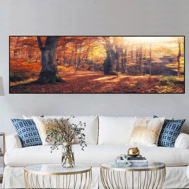 Landscape Sunlight Green Trees Leaves Forest Canvas Painting Nature Posters and Prints Wall Art Pictures Home Decor No Frame