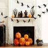 4m Halloween Black Flying Bird Paper Board Crow Pull Flag Hanging Decor Haunted House Decoration Props Events Party Supplies KTY
