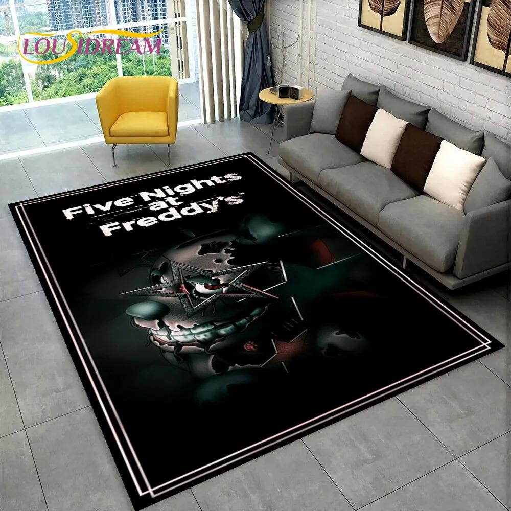 Ковер с изображением Фредди из хоррор-игры FNAF, коврик для дома, гостиной, спальни, дивана, прихожей, декора, коврик для детской игровой зоны, нескользящий коврик для пола