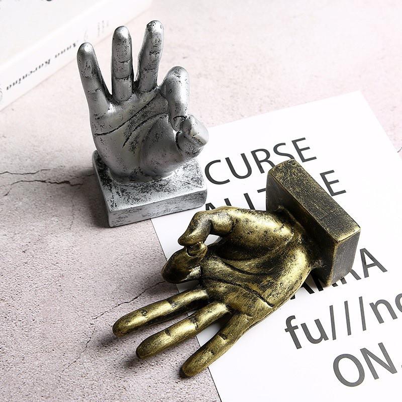 Modern Resin Hand Gesture Sculpture Ornament Figurine Statue Finger Arrangement Home Coffee Shop Decor Adornment Accessories