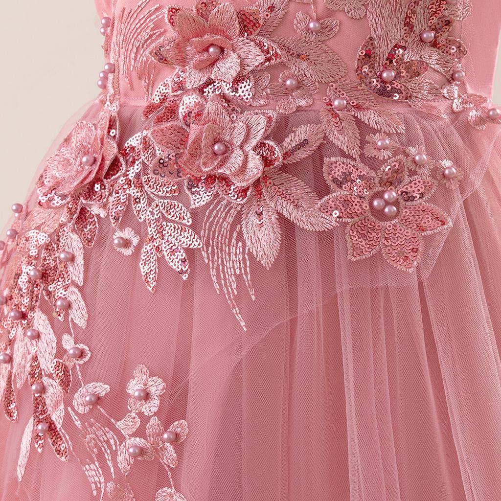 Платье принцессы для девочек-цветочниц на свадьбу, летнее детское вечернее длинное платье с бантом для школы, вечерние детские платья ALP-0031