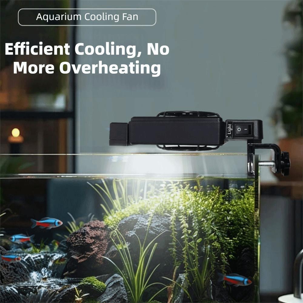 180° Rotation Aquarium Cooling Fans Adjustable Heat Dissipation Fan Aquarium Wall Fan Summer