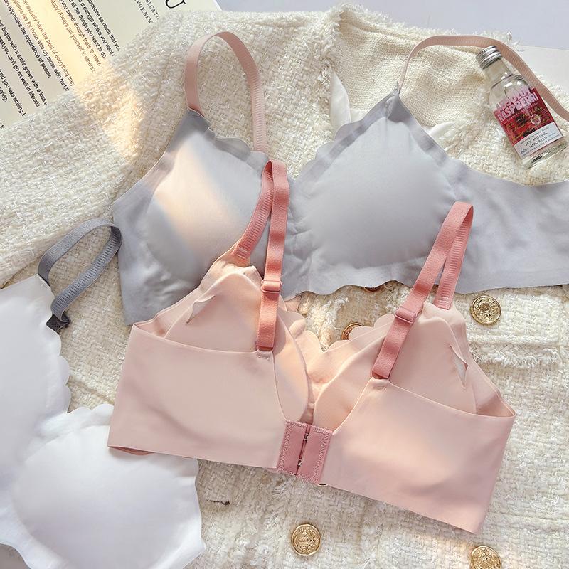 Women's Wireless Push Up Anti-Sagging Seamless Soft Support Bra for Small Bust - Side Fat Reduction, Enhancing and Thin Style