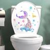 Toilet Stickers Easy Peel Colorful Fish Tail Pattern Self-adhesive Easy Removable Traceless Bathroom Toilet Decal Decoration Wall Stickers