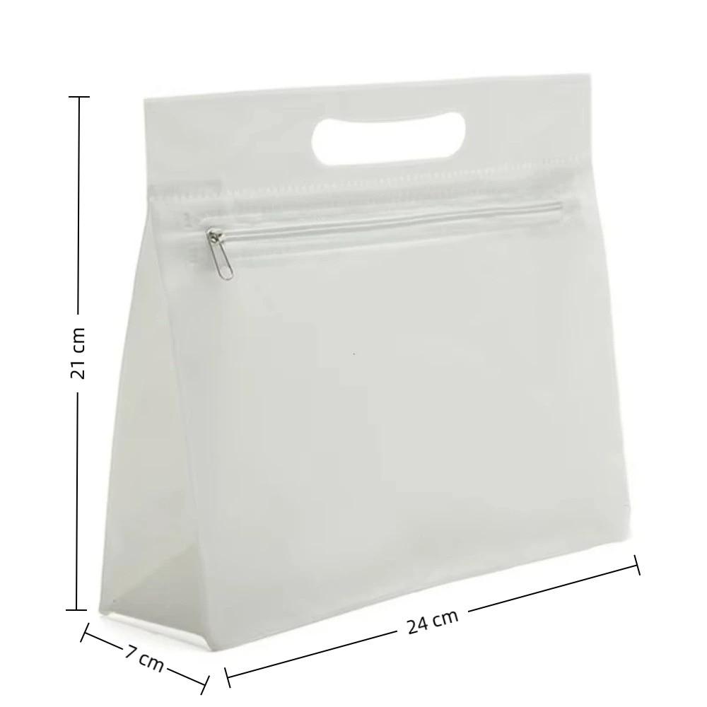Clear Swimsuit Pouch Frosted Storage Bag Portable Zipper Organizer For Pool Beach Gym Travel