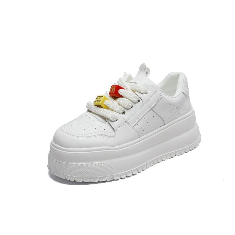 Thick-soled Heightening Little White Shoes Women's Spring New Leather Small Casual Shoes Lightweight Breathable Sports Board Shoes