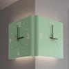 Светящиеся угловые настенные часы с полыми цифрами Бесшумная работа Простая установка Работающие от батареек двухсторонние угловые настенные часы