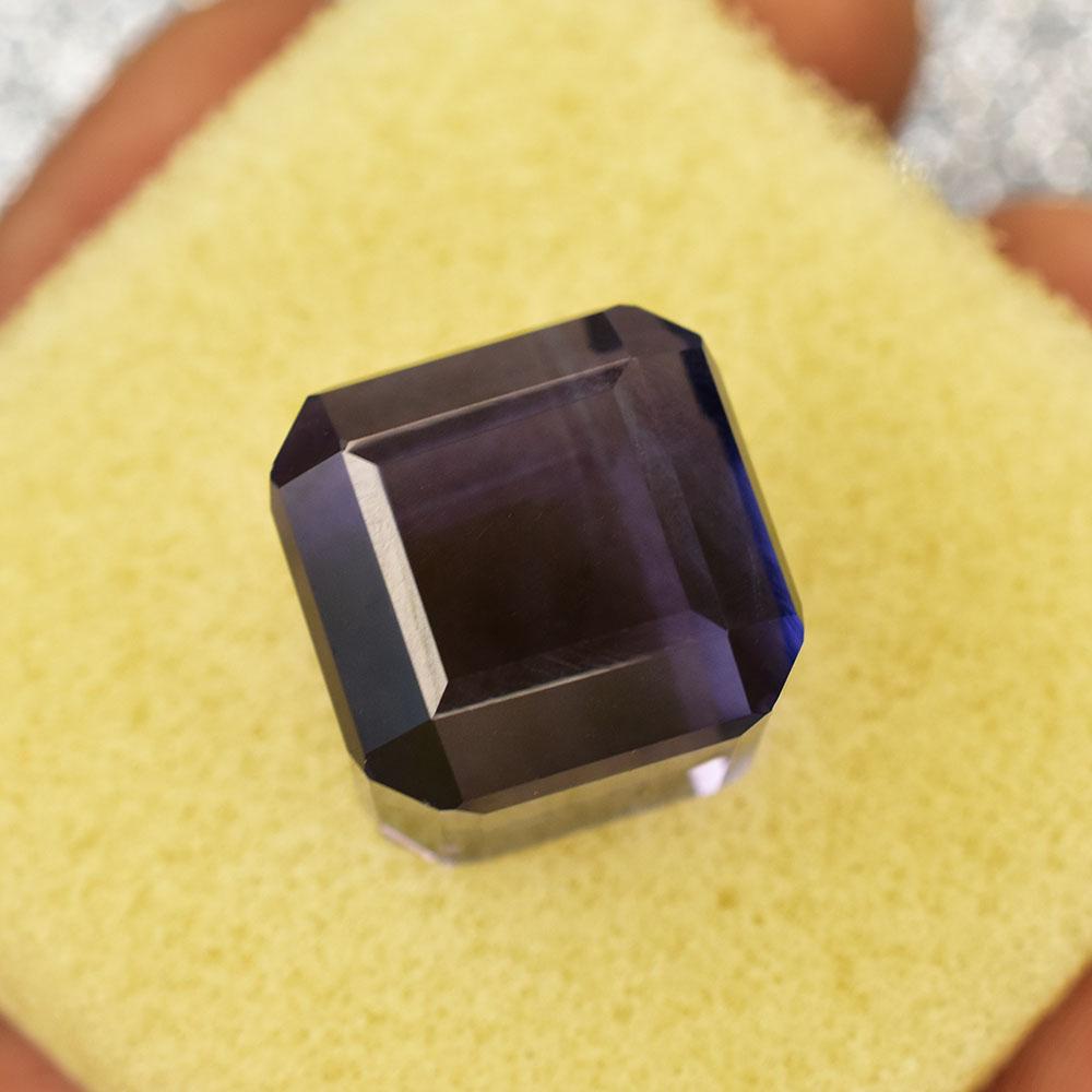 Natural Purple Amethyst Loose Gemstone Brazilian 47.05 ct Cube Cut for Jewelry Making and Crafts