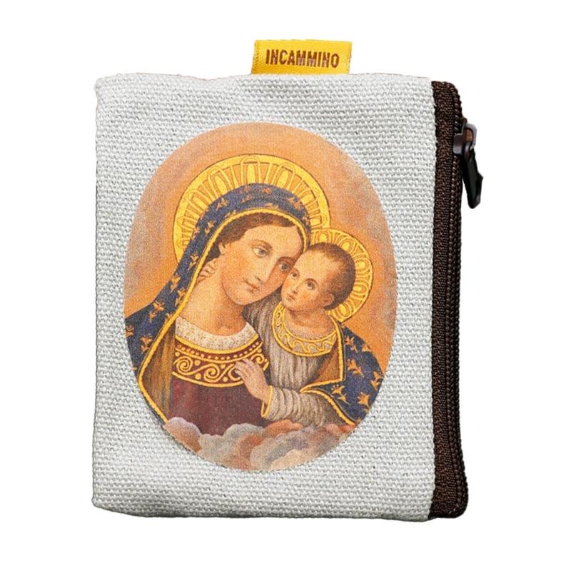 Католический мешочек для розария 9x7 см, кошелек для монет, держатель для розария, мешочек для бусин на молнии для хранения молитвенника