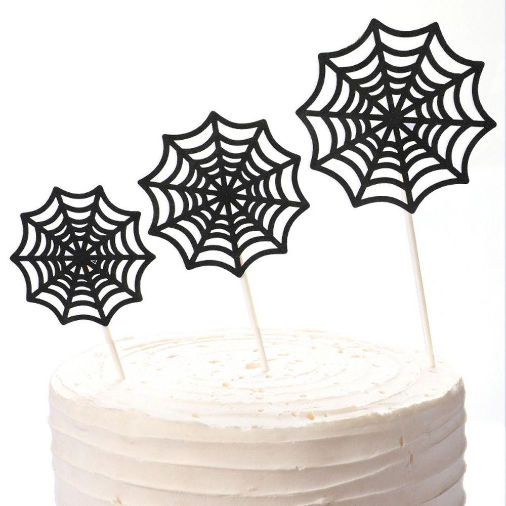 Spider Spider Web Cake Toppers Paper Happy Birthday Decoration Home Decoration