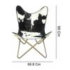 Vintage Cowhide Leather Butterfly Chair Sleeper Seat Relax Arm Chair Folding