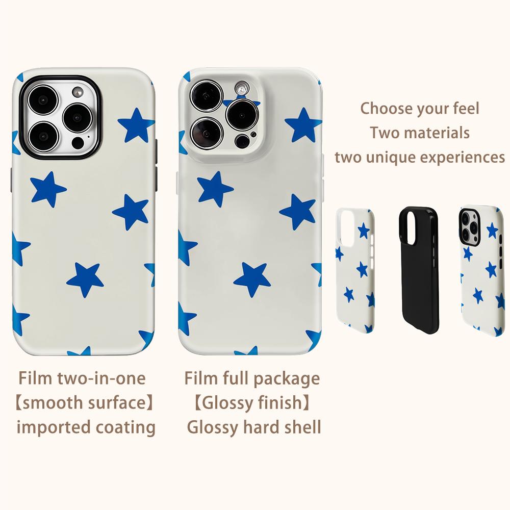 Синие ЗвездыДля Магнитного Чехла на Телефон для IPhone 17 16 15 14 13 Pro Max Plus Однослойный Двухслойный Прочный Чехол