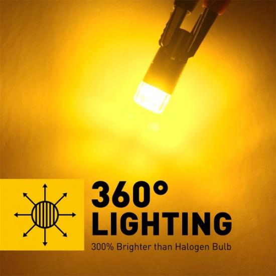 AUXITO 168 194 T10 LED Side Marker Light Bulbs Amber Yellow Super Bright 2Pcs