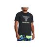 Under Armour Футболка Project Rock American Retro с логотипом и надписью «Legop Print», повседневная, спортивная, с круглым вырезом и коротким рукавом, мужская, черная 1380520-001