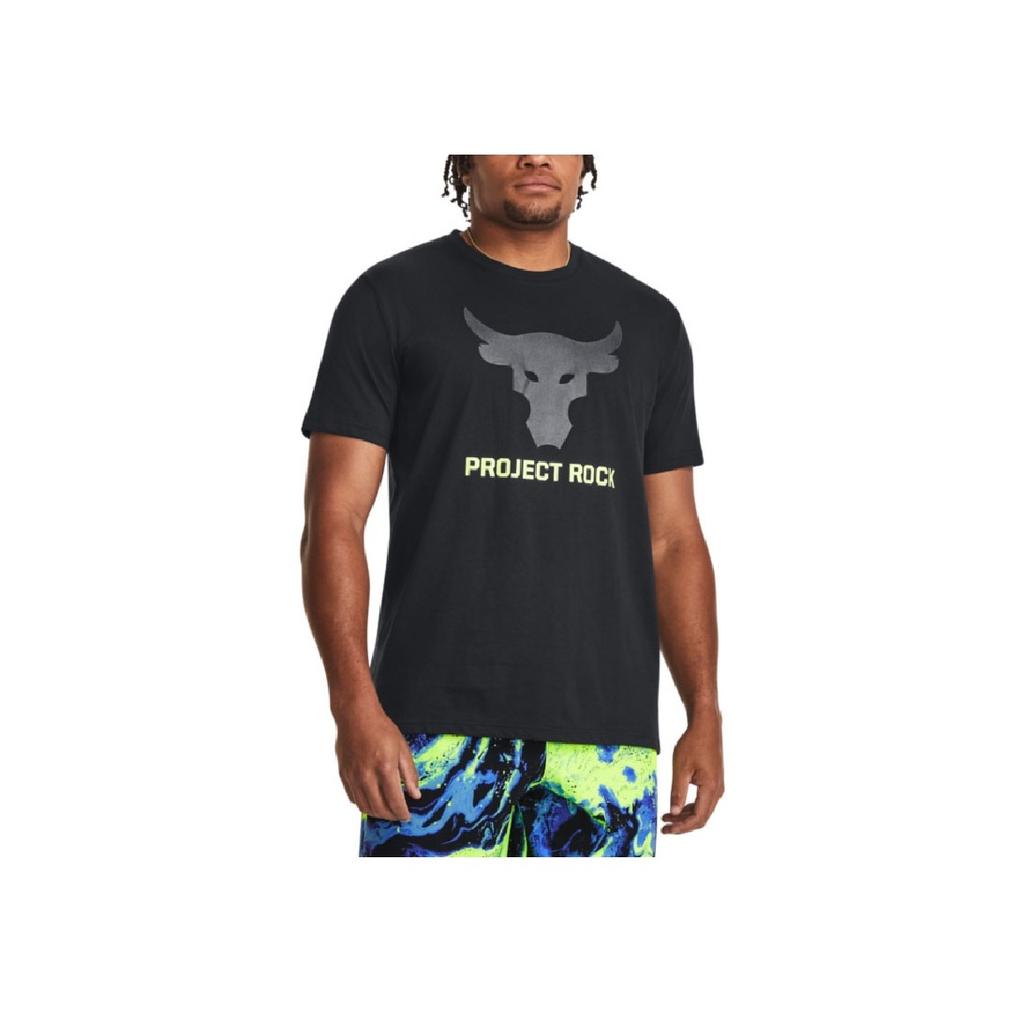 Under Armour Футболка Project Rock American Retro с логотипом и надписью «Legop Print», повседневная, спортивная, с круглым вырезом и коротким рукавом, мужская, черная 1380520-001