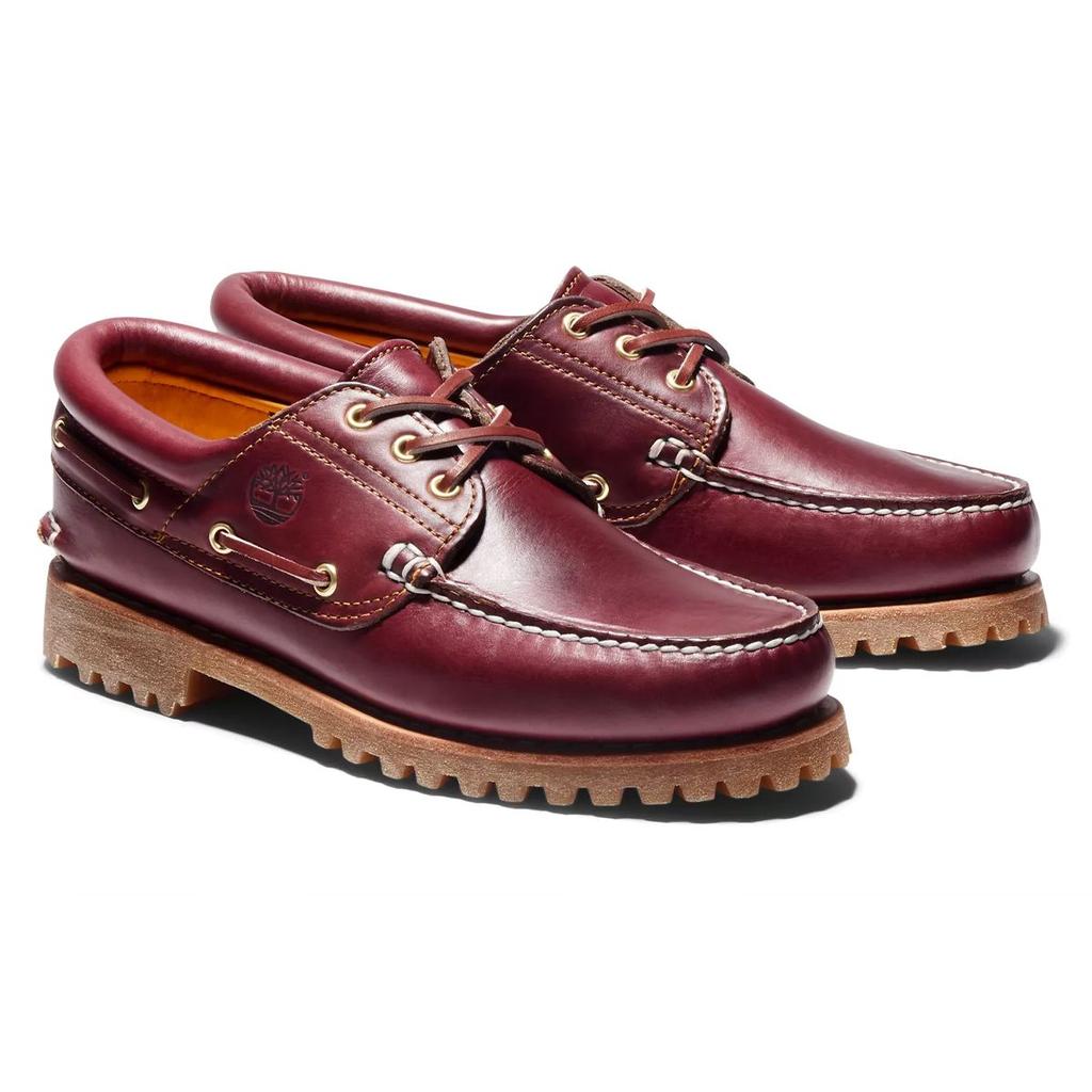 Timberland 3 Eye Boat Low Casual Leather Shoes Men Shoes Red Brown 50009061