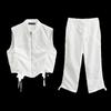 Fashion Style 2024 Spring New Women's Clothing Zipper Stand Collar Sleeveless Vest High Waist Pants 4749709