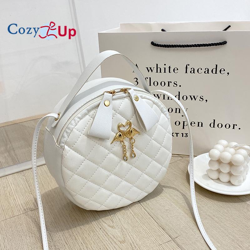 Маленькая круглая сумка Cosy Up, дамская сумочка, женская сумка с ромбовидной сеткой, маленькая сумка с вышивкой