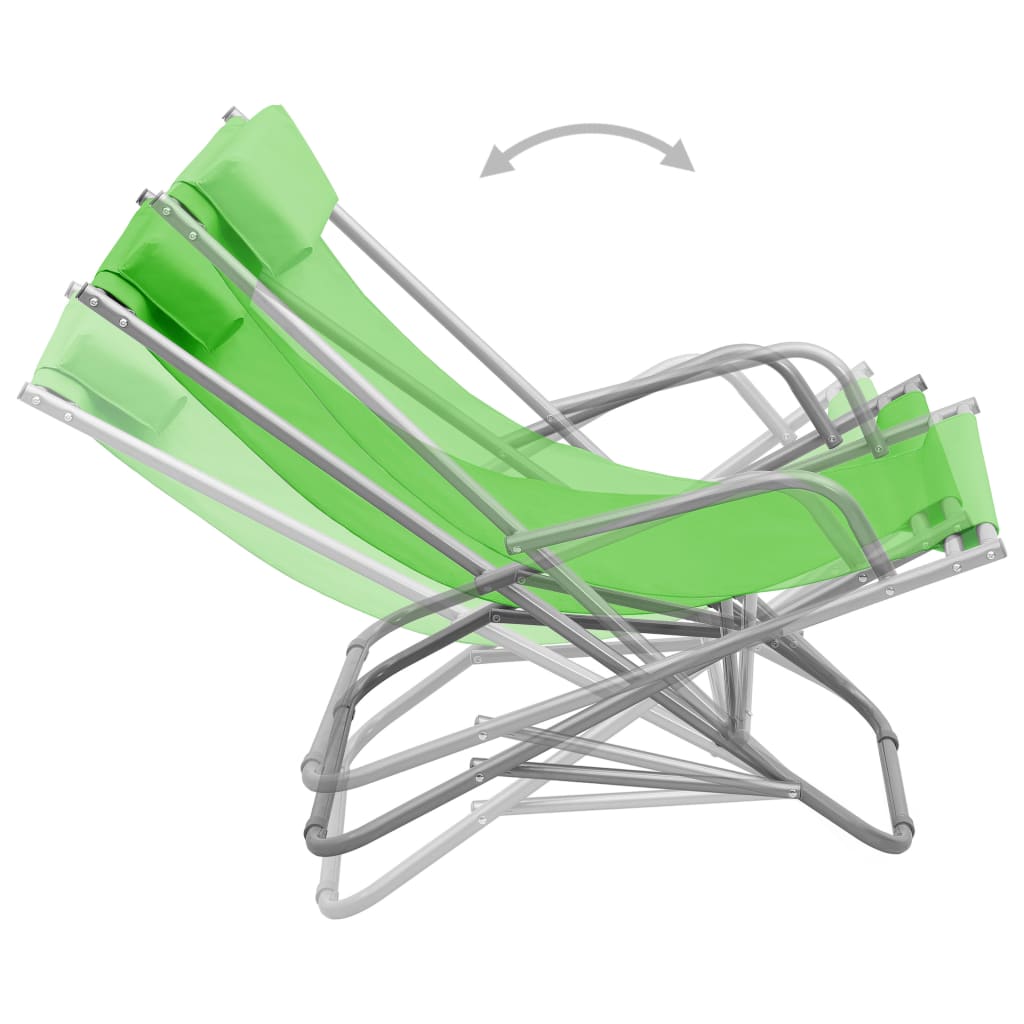2 Pack Swing Chairs Steel Green