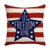 American Independence Day Linen Pillowcase - Festive Square Cushion Cover