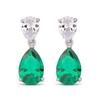 Boucles D'oreilles Luxenter En Argent 925 Avec Zircon Émeraude Finition En Rhodié - Chenwa