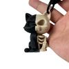 3D Printed Skeleton Cat Keychain Fidget Toy Animal Centerpiece Figurine with Movable Joints Desk Decor