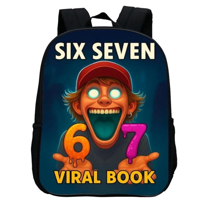 Школьная сумка в детский сад 67 Six Seven с принтом, мультяшный 12-дюймовый рюкзак, повседневный и легкий