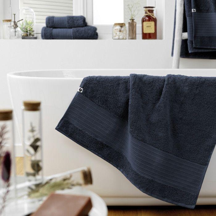 Drap de douche "Garance" 70 x 130 cm / 100% Coton Bio / 600 gr/m² l'Effet Papillon - Garance Minuit
