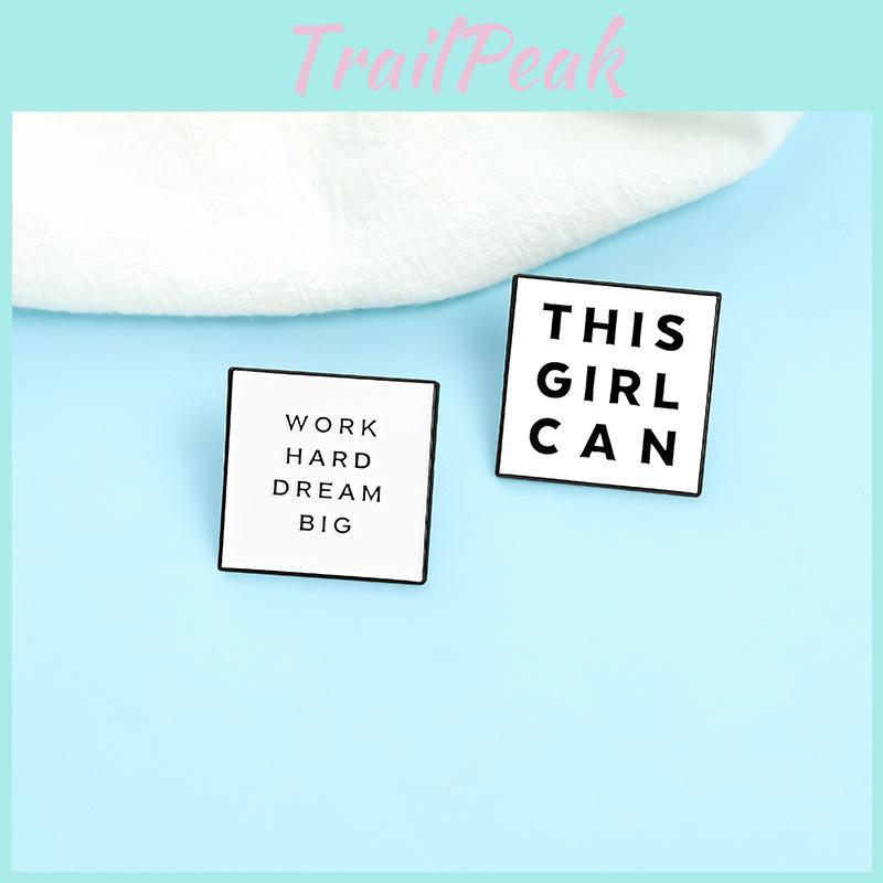 Trendy This Girl Can Enamel Brooch Pin Versatile Alloy Badge For Women And Men Fashion
