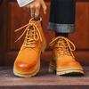 Ботинки мартин мужские осенне-зимние новые ботинки цвета ревеня повседневные рабочие ботинки средней высоты универсальные короткие ботинки 4518-J