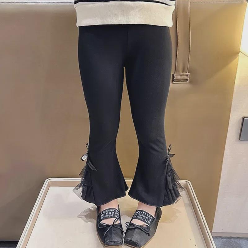 Брюки-клеш для девочек - корейские леггинсы весна/осень 2024 года