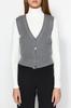 Women's Fashion Stylish Sweater Black Premium Yarn Special Yarn V-Neck Knitwear Vest