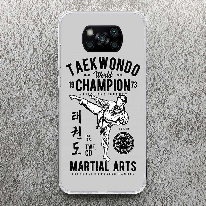Kungfu Taekwondo Print Soft Case for Xiaomi Poco X7 X6 X5 X4 X3 Nfc Phone Shell F7 Ultra F6 F5 Pro F4 GT M6 M5S M3 Pattern Cover