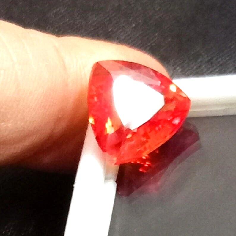 Natural Mexican Fire Opal Orange Trillion Cut 15 Ct Stunning Certified Gemstone