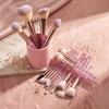 18pcs Glitter Crystal Handle Makeup Brush Set Soft Bristle Foundation Brushes With Cosmetic Bag