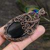 Obsidian Eye Gemstone Copper Wire Wrap Jewelry Pendant 3.27