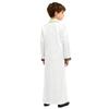 Boys Arab Gown Islamic Robe Long Sleeve Stand Collar Gold Embroidery Maxi Kaftan Festival Holiday Costume