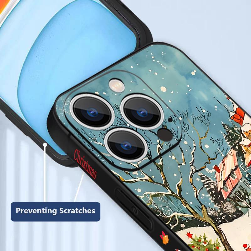 Милый чехол из ТПУ с рисунком Санта-Клауса из мягкого силикона для iPhone 17 Pro Max 16E 16 15 14 13 Pro Max 12 Pro 11 противоударный со шнурком чехол для телефона fundas