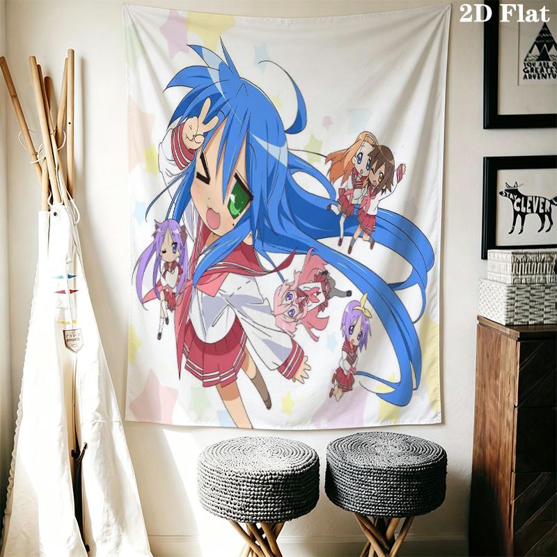 Lucky Star Wall Tapestry Aesthetic Wall Hanging Printed Fabric Blanket Decorative Tapestries for Bedroom Living Room Home Decor