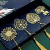 Chinese Style Handmade Book Mark Golden Lotus Sunflower Bookmarks Reading Marker For Book Lover Gifts For Friend