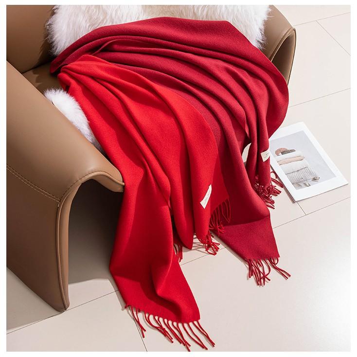 New Solid Color Maillard Imitation Cashmere Scarf for Women Autumn and Winter High End Warm Shawl Simple Scarf